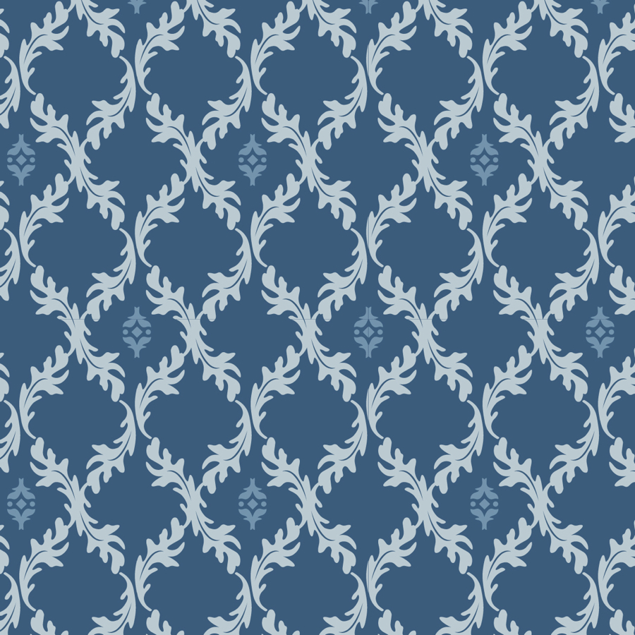 Lakeland Blues Leafy Diamonds - Warm Blue - Afbeelding 2